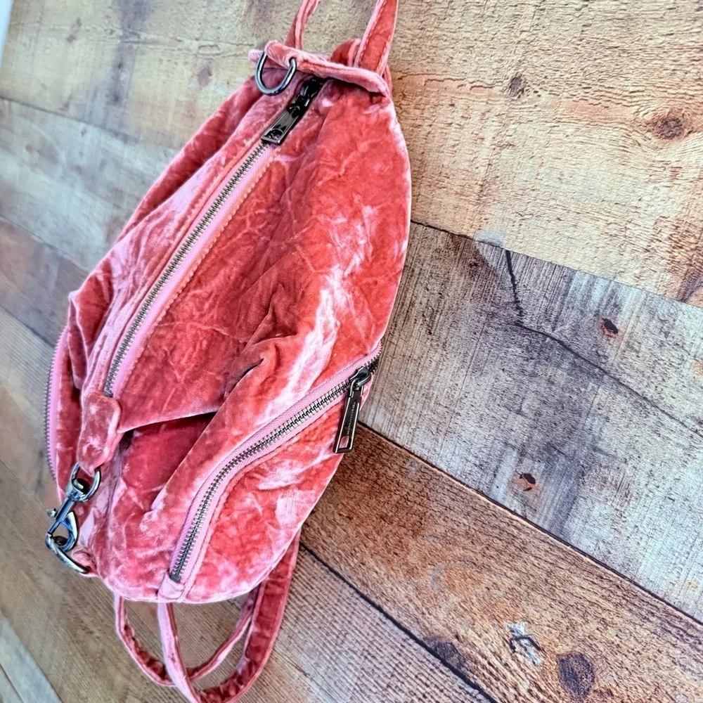 Rebecca Minkoff Julian Velvet Pink Backpack